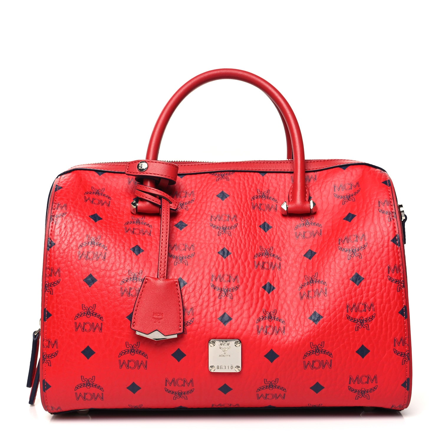MCM Visetos Medium Essential Boston Bag Red 1 of 14