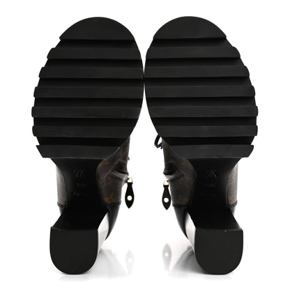 Louis Vuitton Patent Calfskin Monogram Star Trail Ankle Boots 38.5 Black 6 of 10