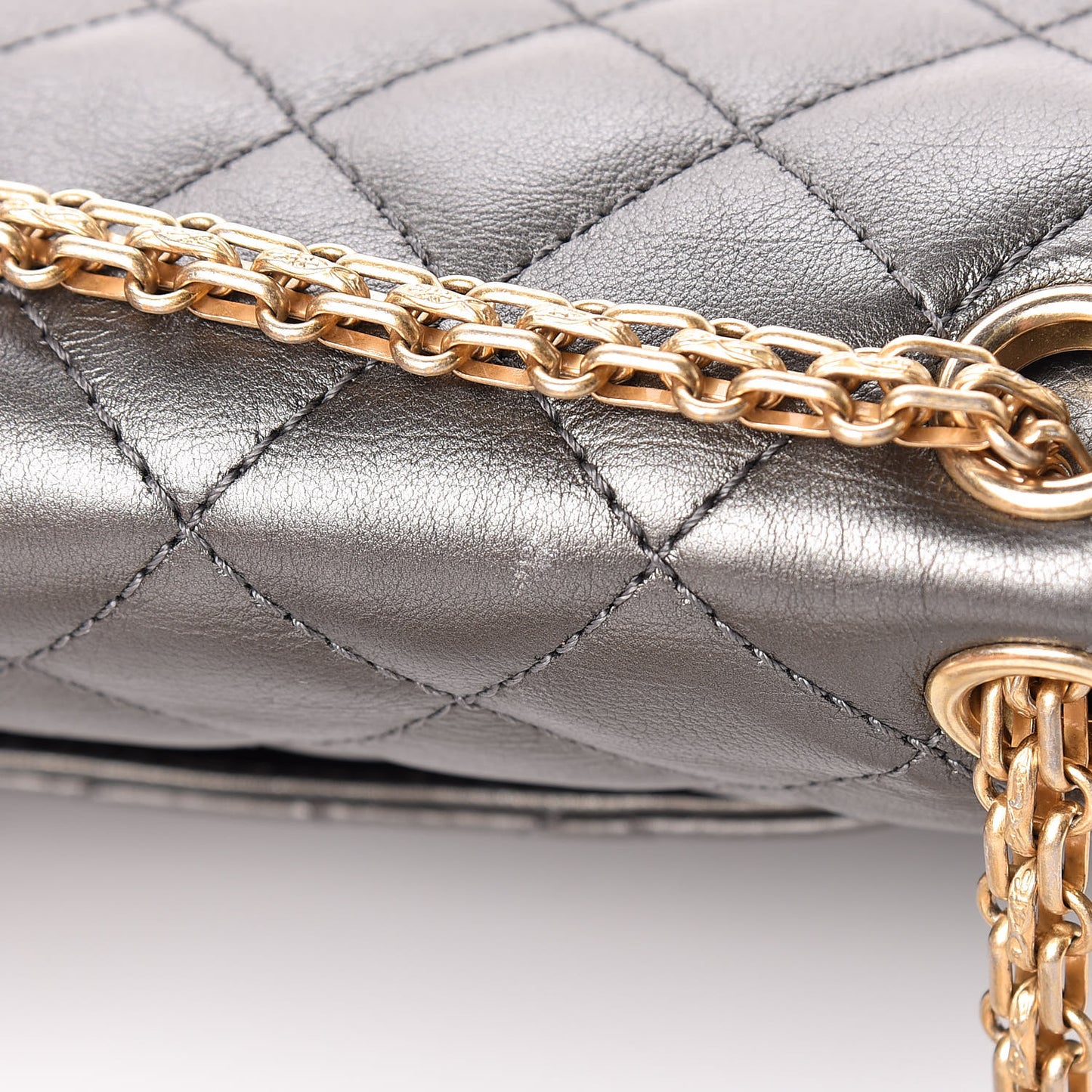 Metallic Calfskin Quilted 2.55 Reissue 226 Flap Charcoal