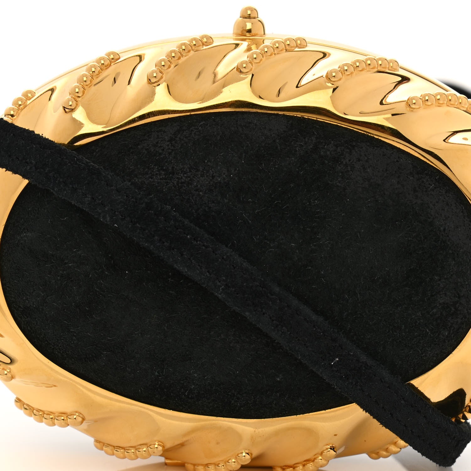 Hermes Veau Doblis Brass Minaudiere Clutch Black 7 of 13