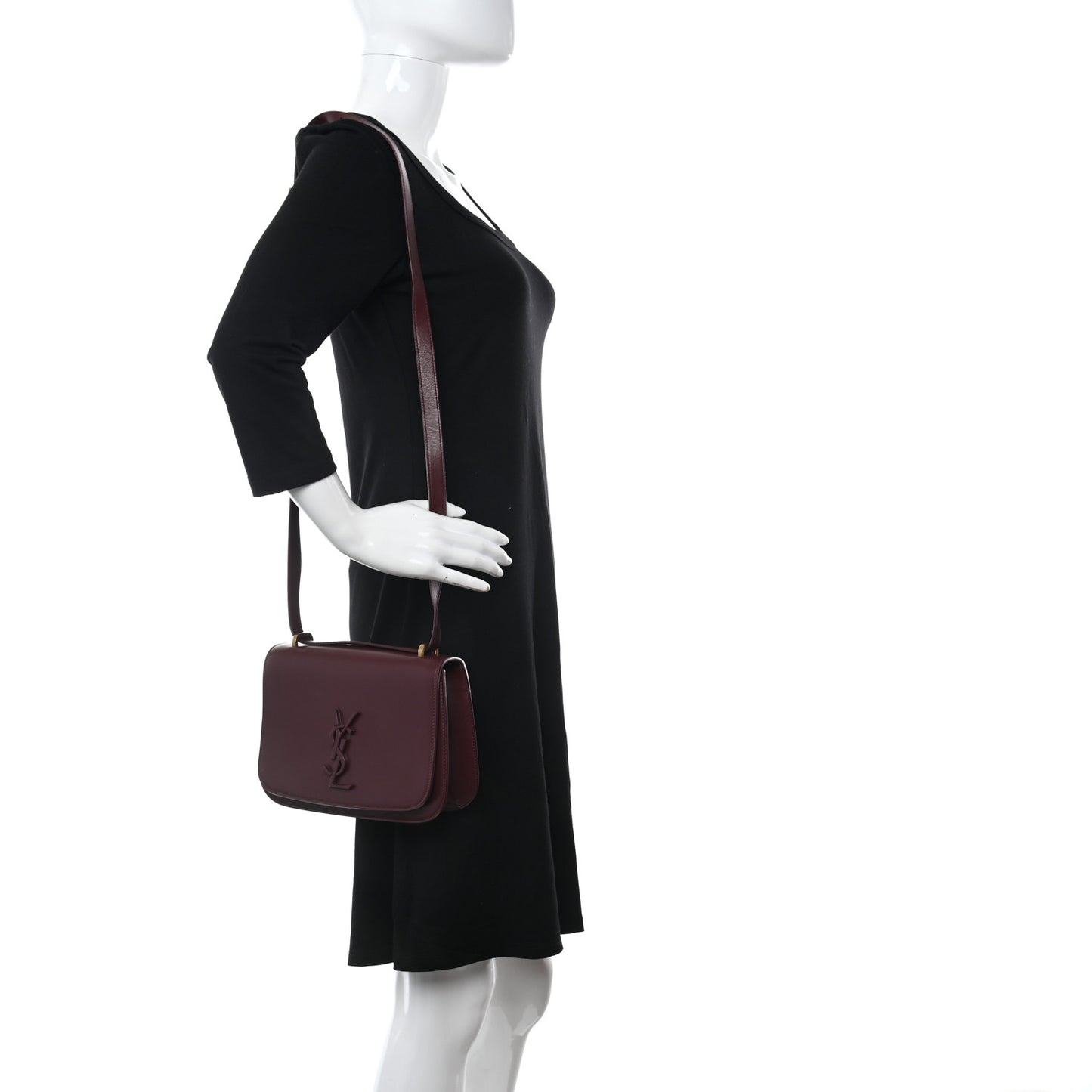 Smooth Calfskin Small Spontini Saddle Bag Rouge