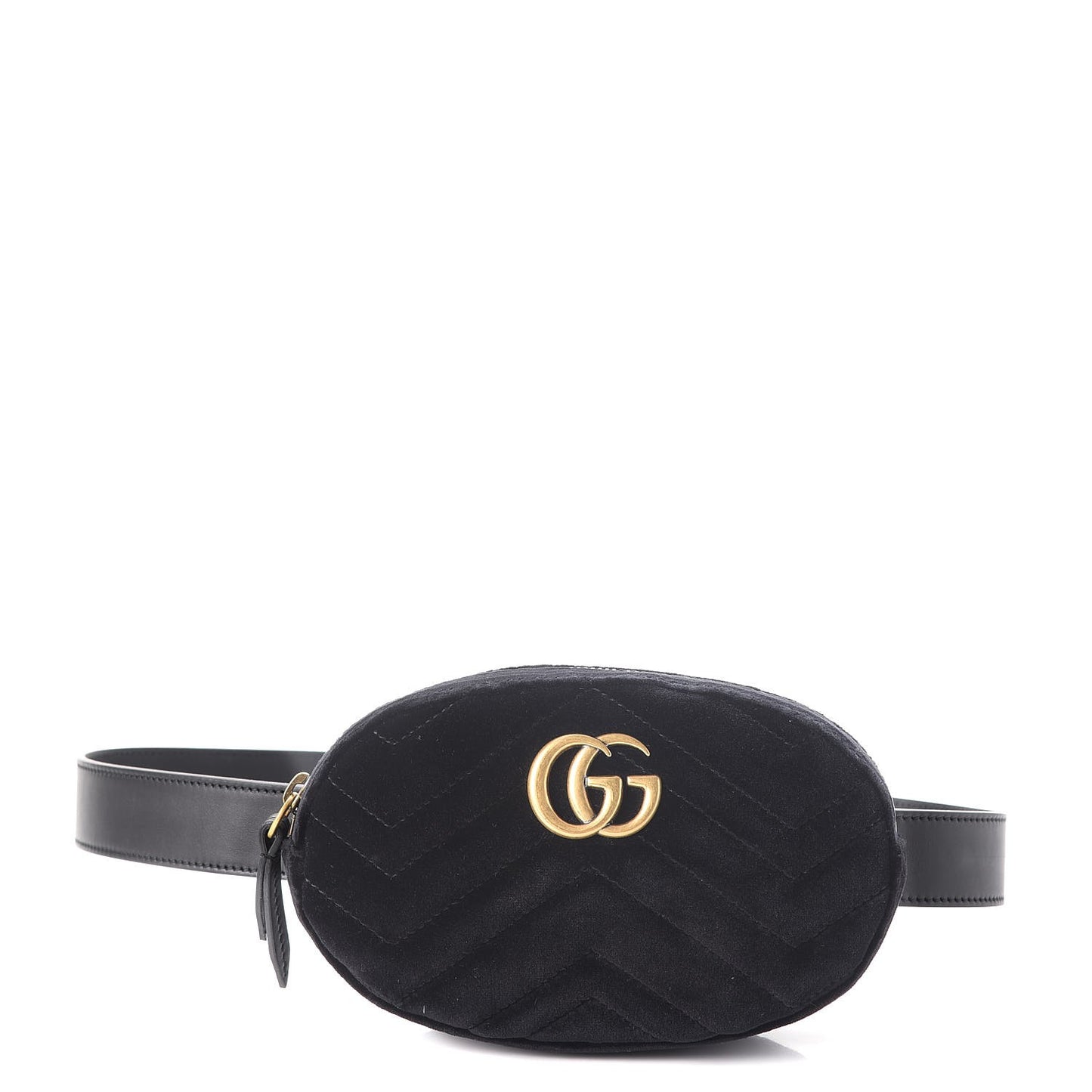Velvet Matelasse GG Marmont Belt Bag 85 34 Black