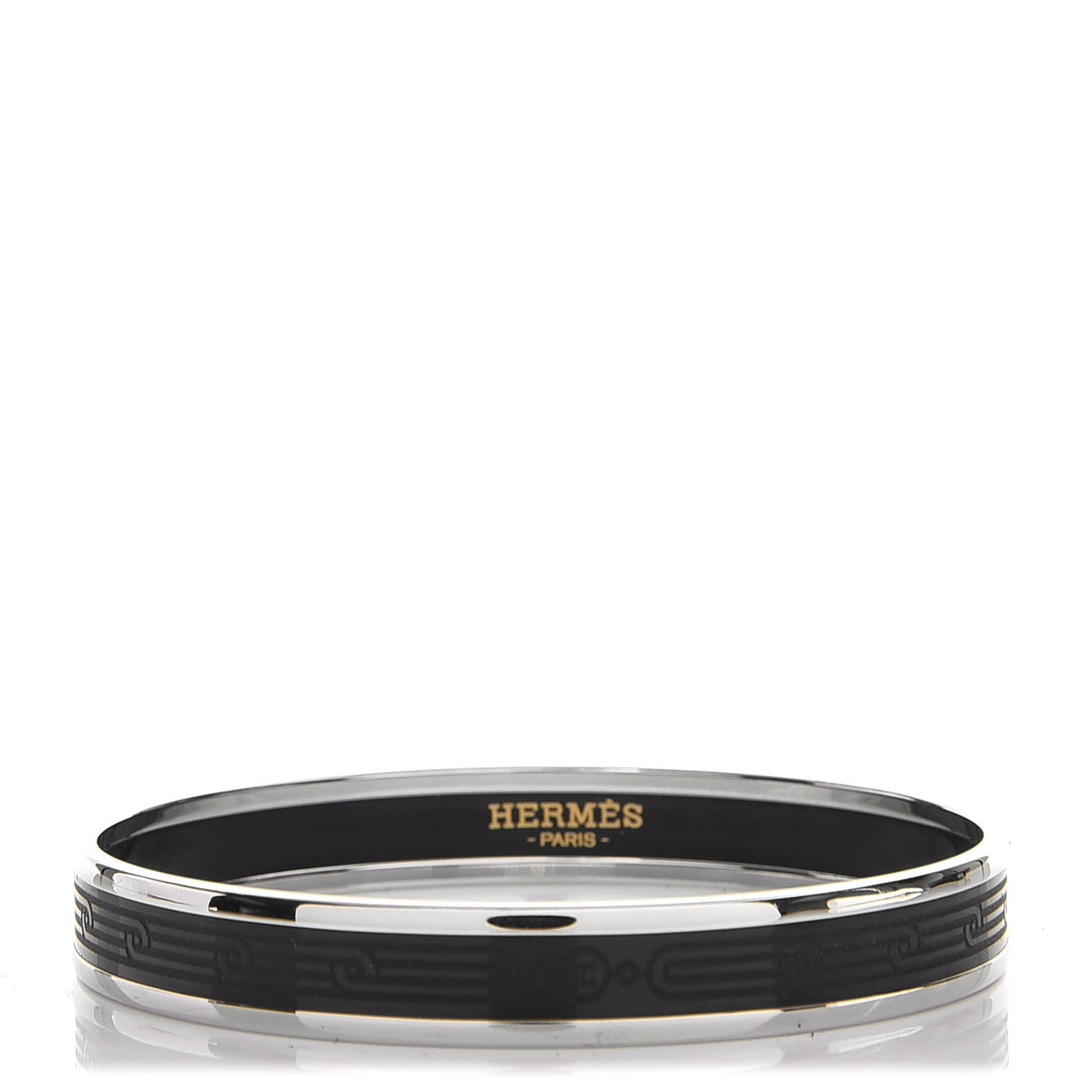 Enamel Printed Narrow Sellier Bracelet 65 Black