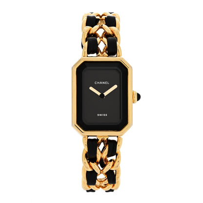 Chanel Stainless Steel Lambskin 20mm Chain Premiere Quartz Watch Gold S 1 of 4