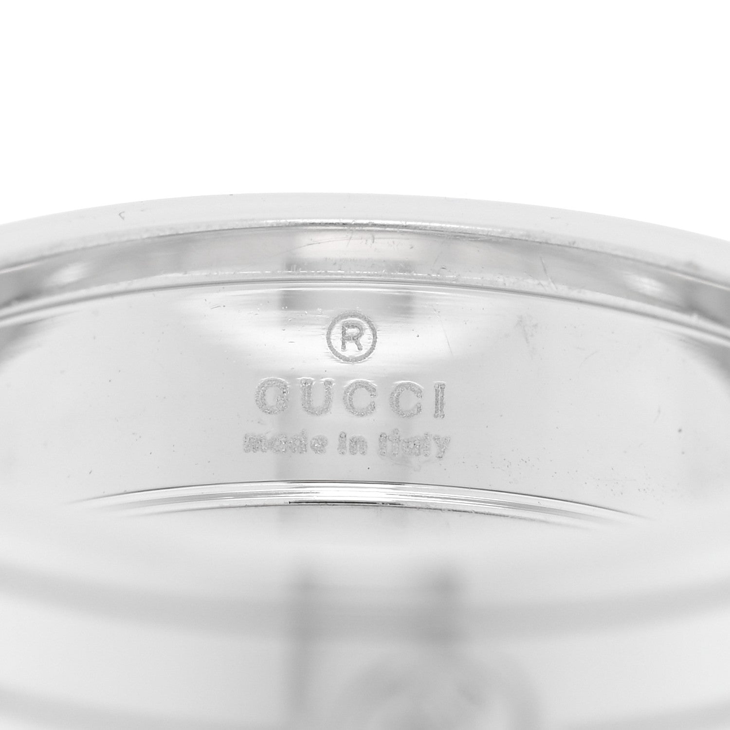 Gucci 18K White Gold Interlocking G Band Ring 54 6.75 4 of 4