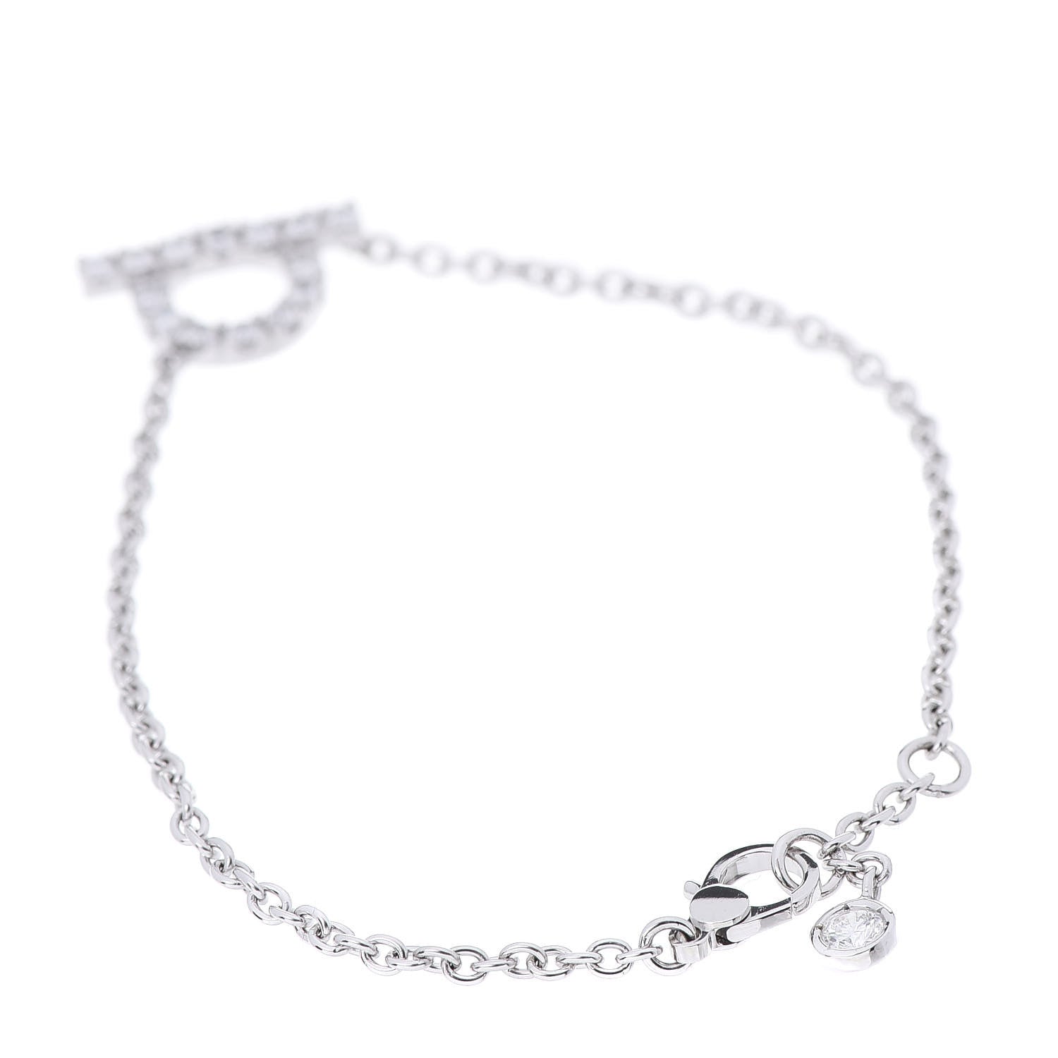 Hermes 18K White Gold Diamond Finesse Bracelet SH 3 of 5