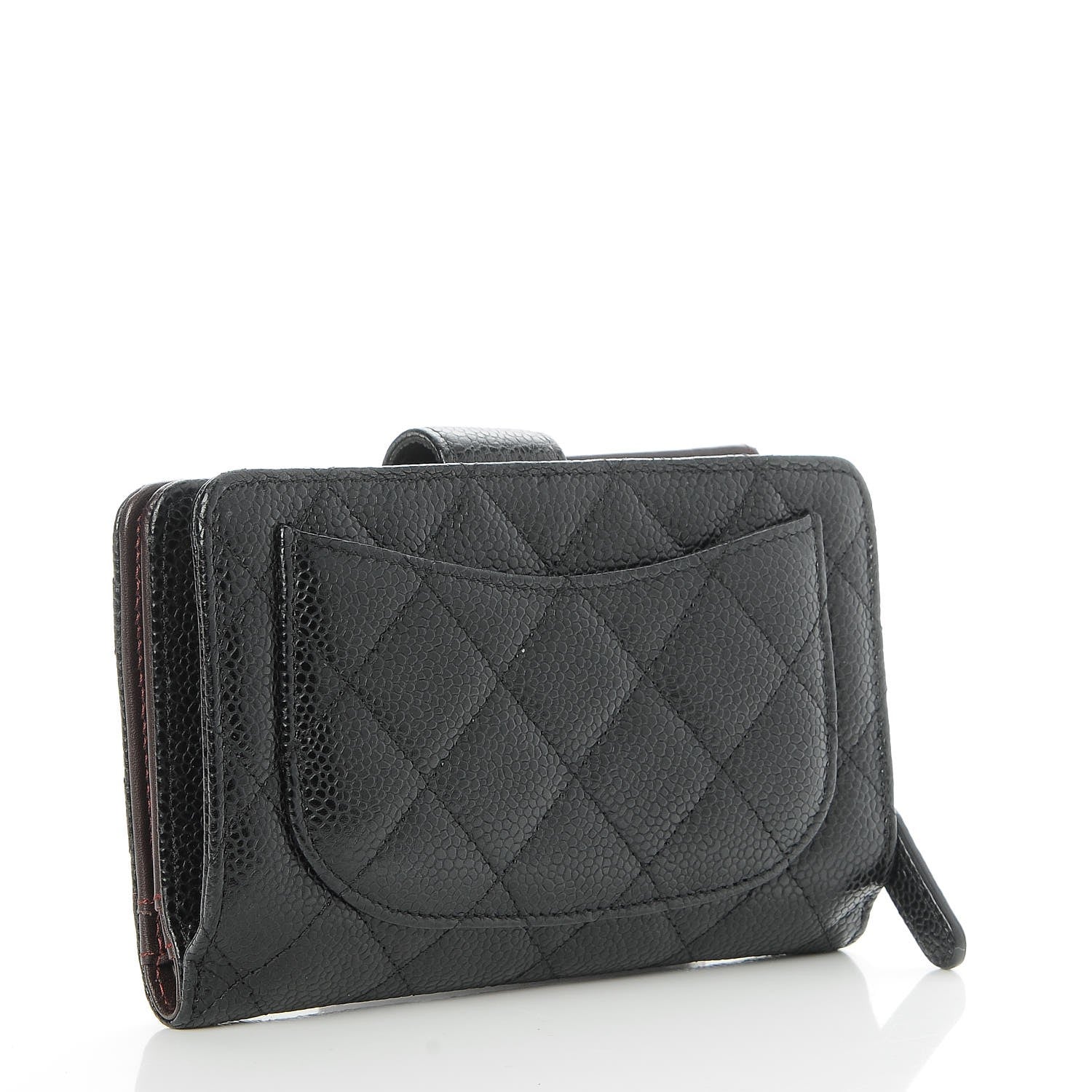 Chanel Caviar Quilted Zipped Pocket Wallet Black 3 of 9