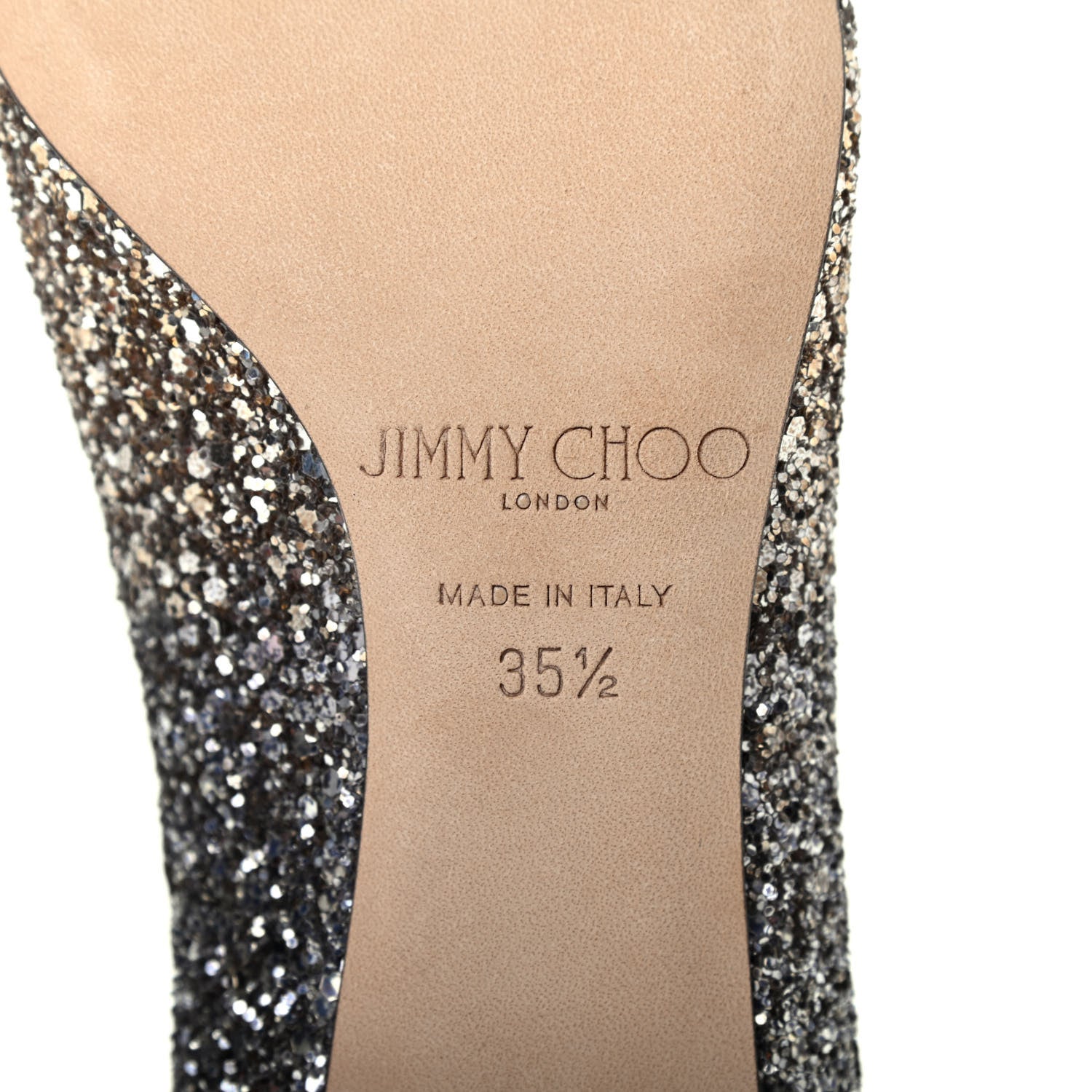 Jimmy Choo Glitter Degrade Pointy Toe Romy 60 Pumps 35.5 Antique Gold Anthracite 7 of 7