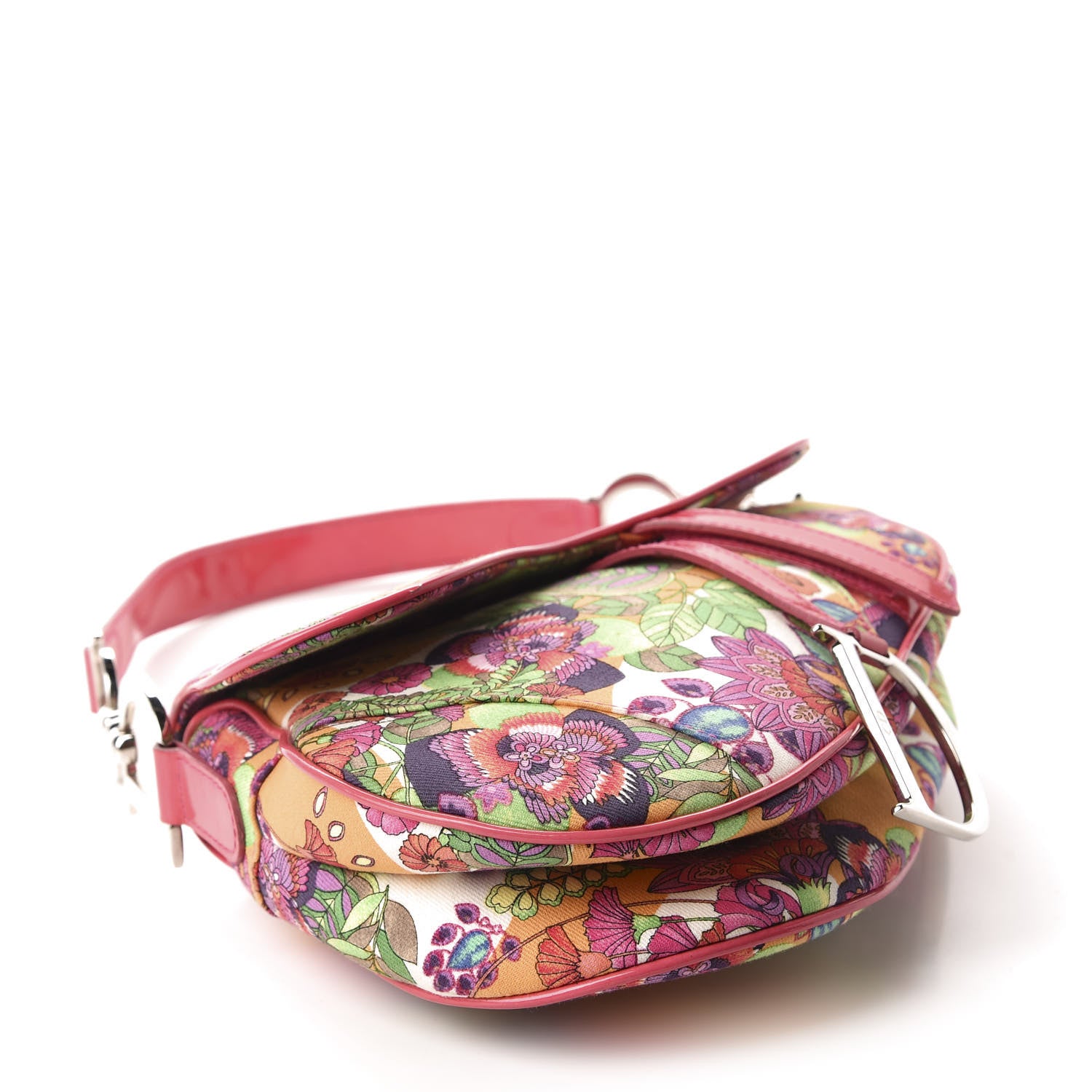 Christian Dior Canvas Floral Saddle Bag Multicolor 4 of 10