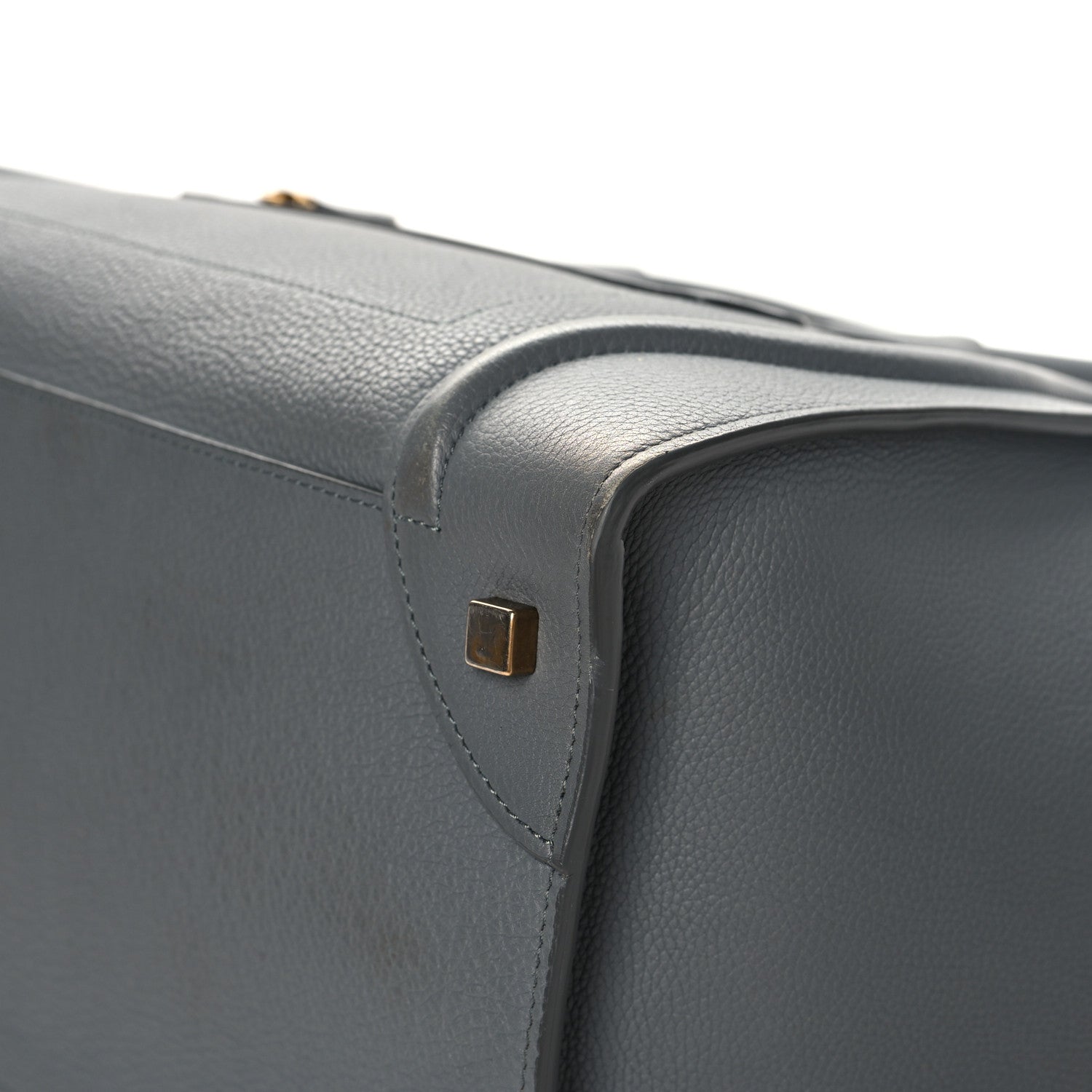 Celine Drummed Calfskin Mini Luggage Kohl 10 of 14