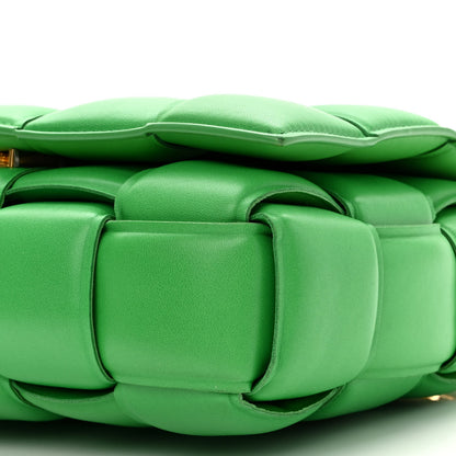 Bottega Veneta Lambskin Maxi Intreccio Padded Chain Cassette Crossbody Bag Grass 9 of 9