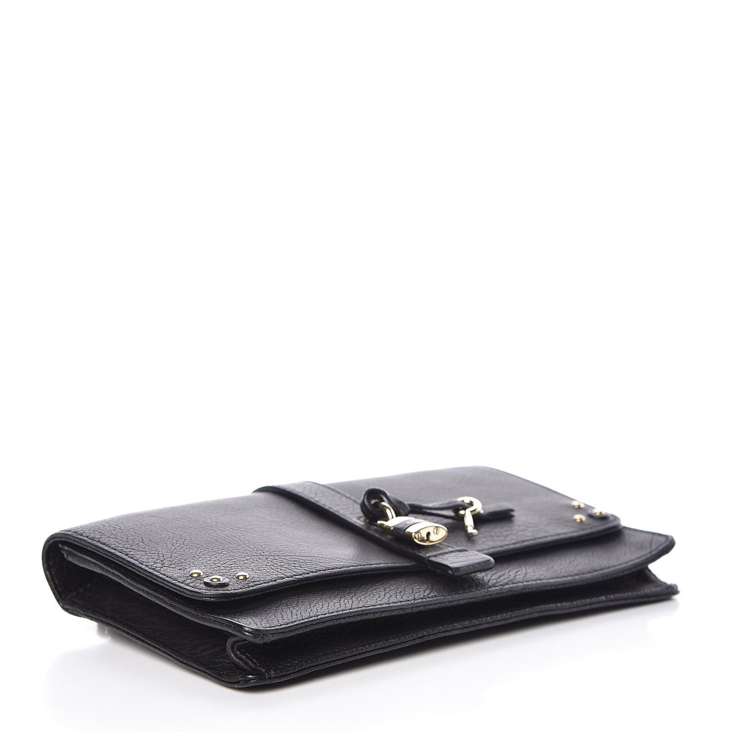 Calfskin Aurore Wallet on Chain Black