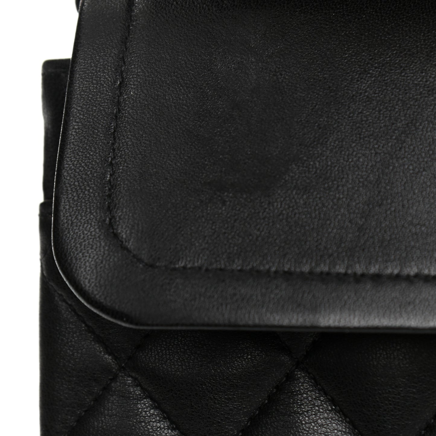 Lambskin Quilted Medium Double Flap Black