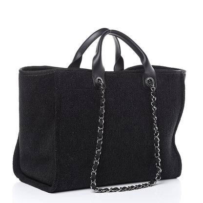 Chanel Lurex Boucle Large Deauville Tote Black 3 of 9