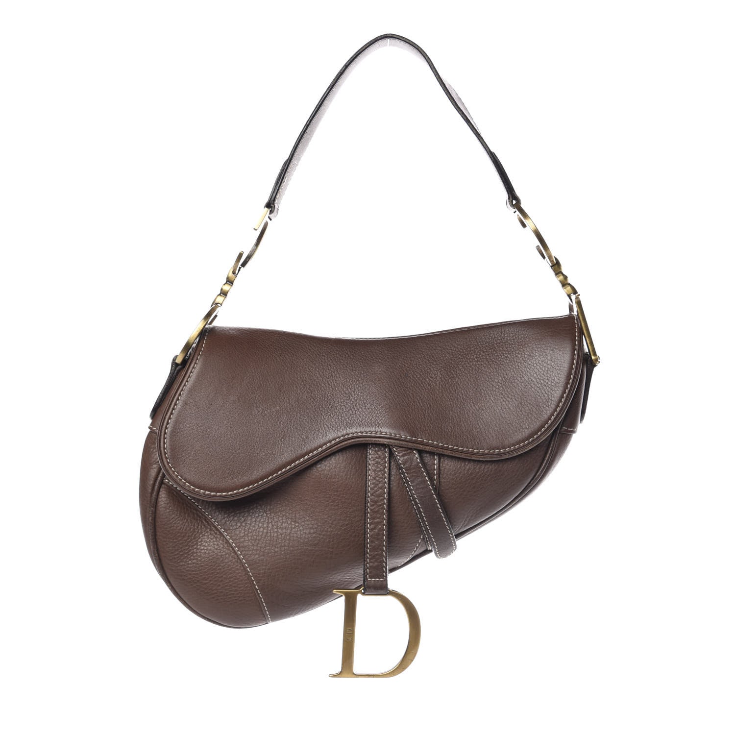 Christian Dior Calfskin Saddle Bag Brown 1 of 9