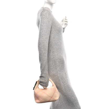 Burberry Canvas Knitted Check Mini Peg Duffle Bag Sherbert 2 of 11