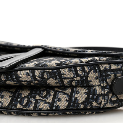 Christian Dior Oblique Saddle Bag With Strap Blue 10 of 10