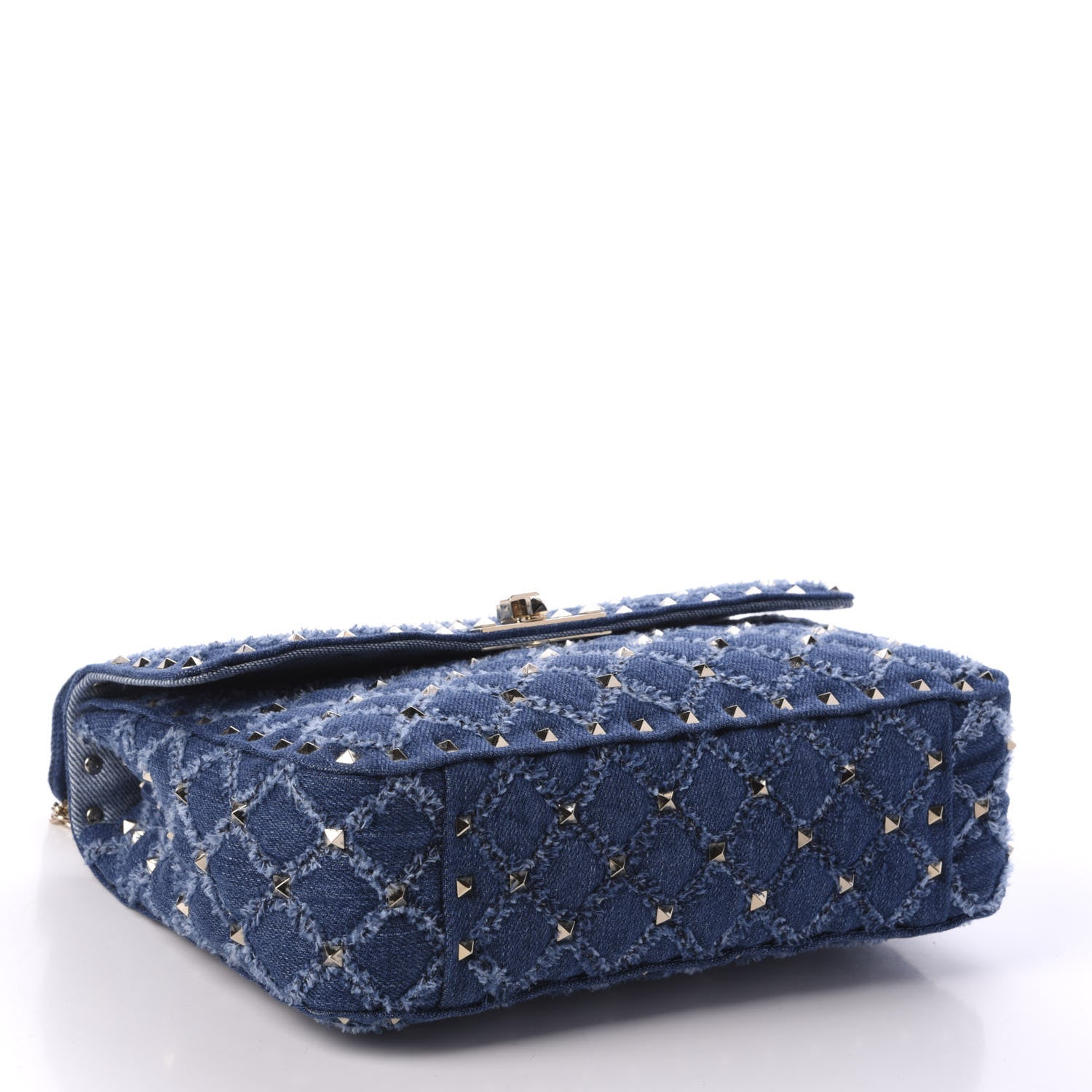 Valentino Garavani Denim Medium Rockstud Spike Shoulder Bag Denim 4 of 9