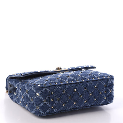 Valentino Garavani Denim Medium Rockstud Spike Shoulder Bag Denim 4 of 9