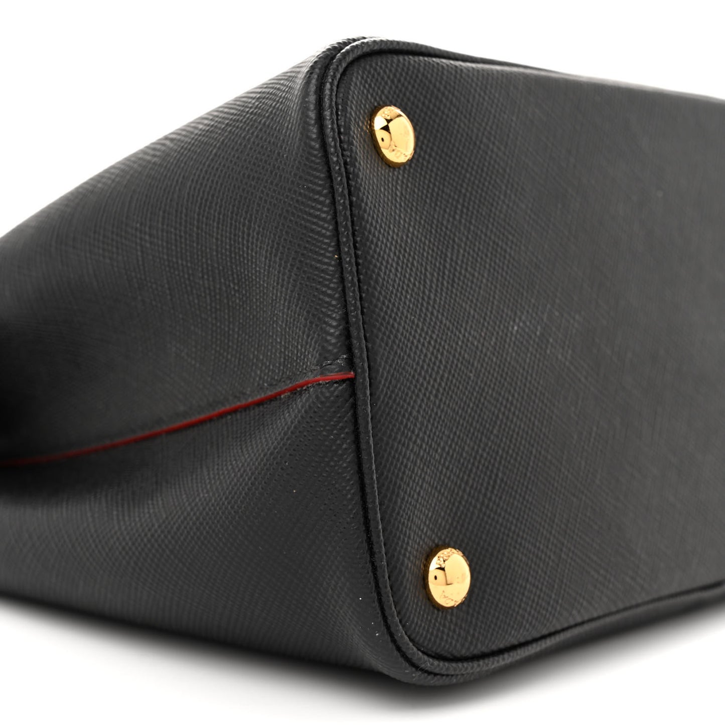 Saffiano Cuir Small Double Bag Black Fuoco