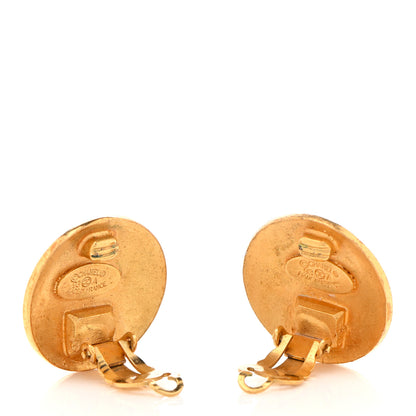 Chanel CC Clip On Earrings Black Gold 3 of 4