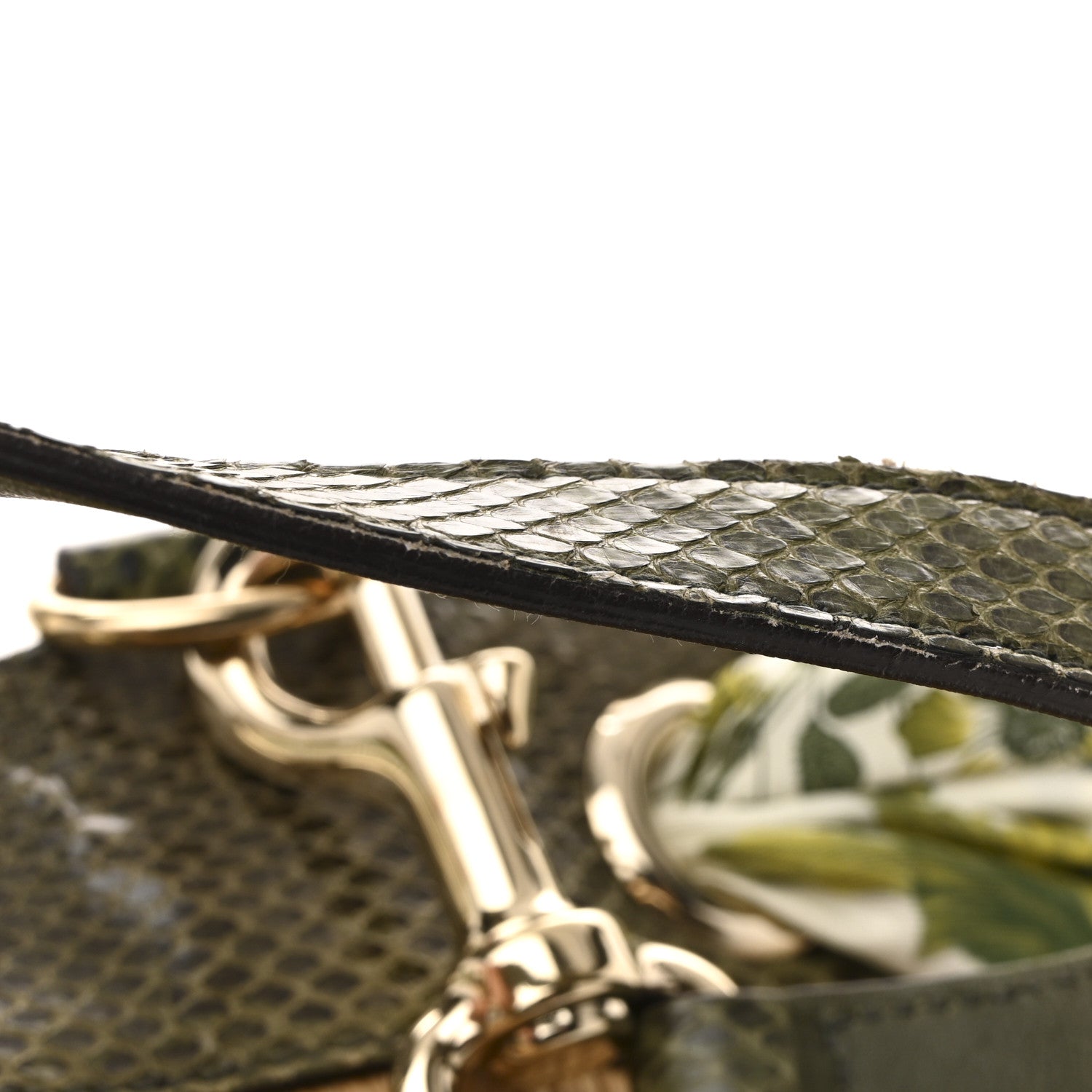Gucci Natural Straw Ayers Snakeskin Large Positano Tote Green 12 of 15