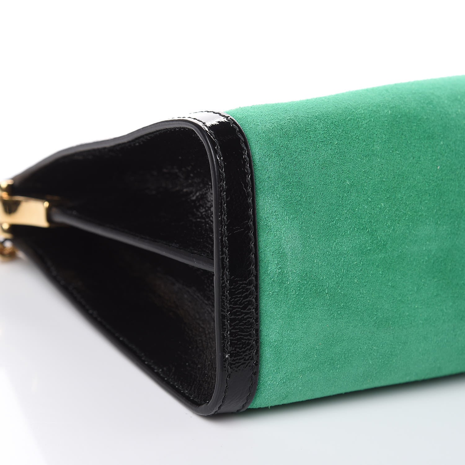 Gucci Suede Patent Web Medium Ophidia Chain Shoulder Bag New Shamarock Black 9 of 11