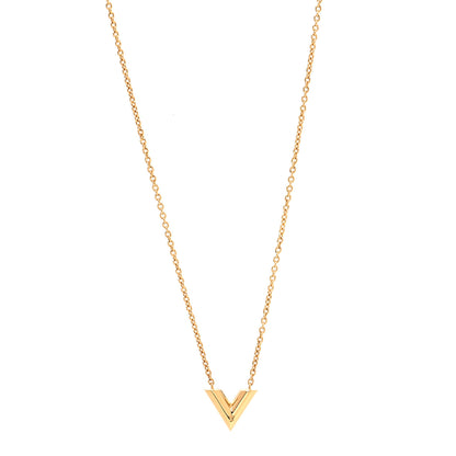 Louis Vuitton Brass Essential V Necklace Gold 1 of 6