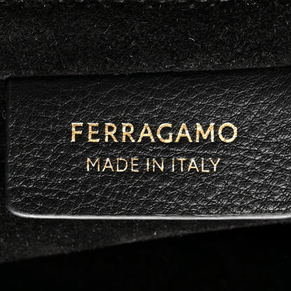 Salvatore Ferragamo Calfskin Medium Archivo Gancio Hobo Black Black 8 of 12