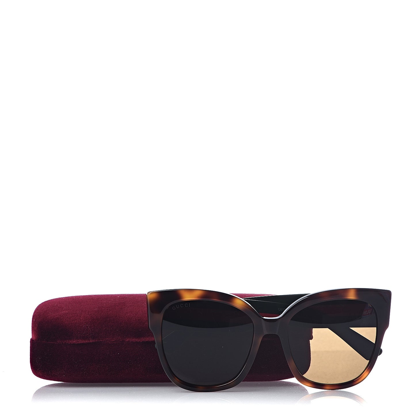 Acetate Square Frame Web Sunglasses GG0059S Black Tortoise