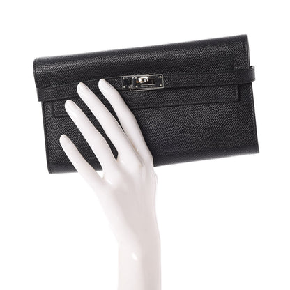 Hermes Epsom Kelly Longue Wallet Black 2 of 8