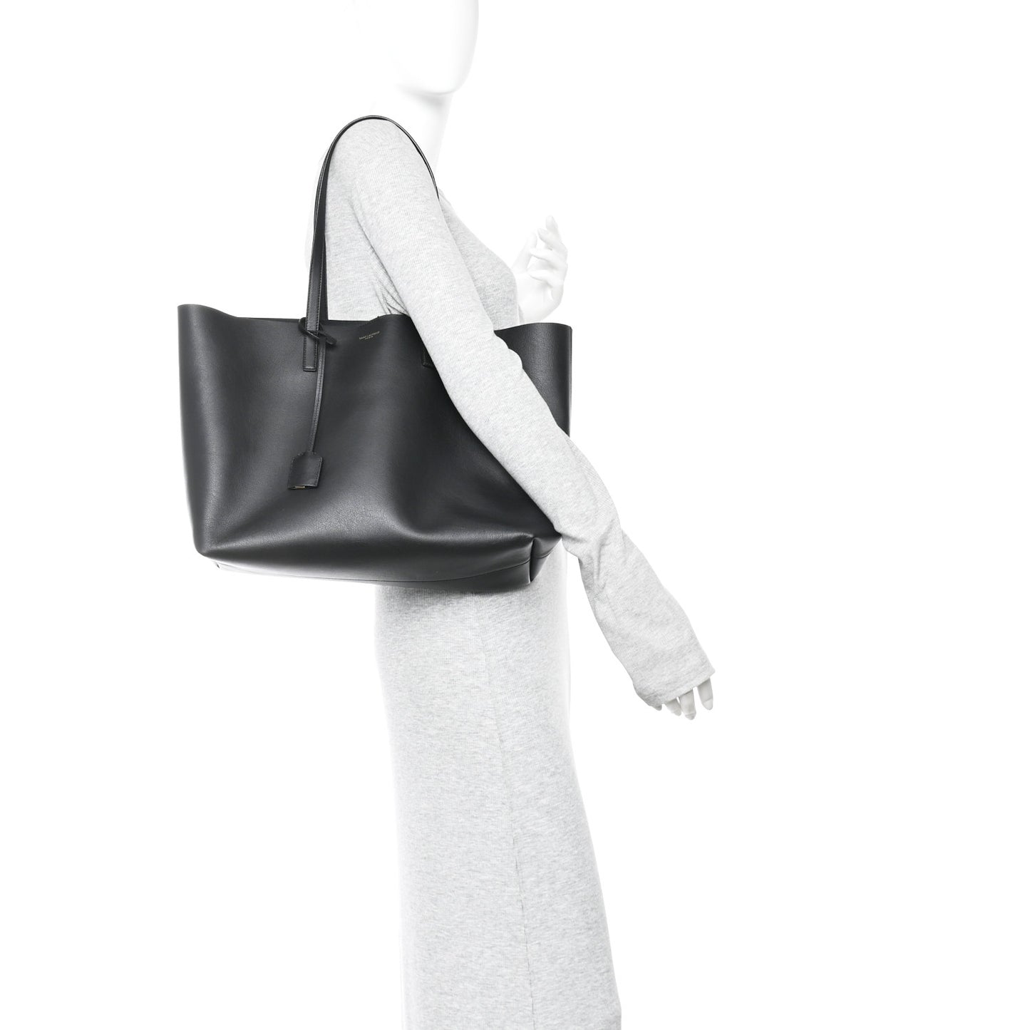 Calfskin Large Shopping Tote Black