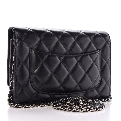 Chanel Lambskin Quilted Wallet On Chain WOC Black 3 of 13