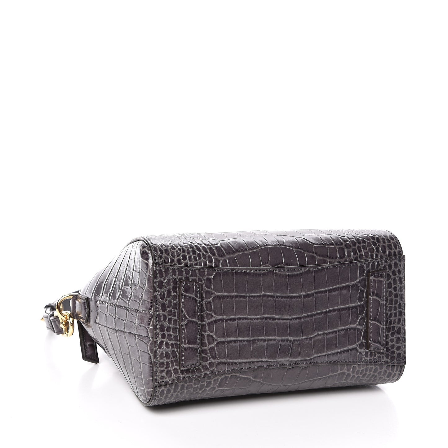 Calfskin Crocodile Embossed Mini Antigona Storm Grey