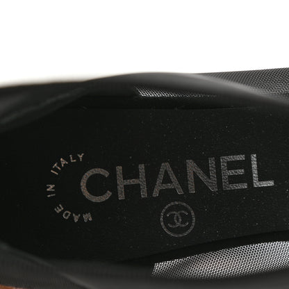 Chanel Mesh Suede Cap Toe Embellished Short Boots 37 Black 7 of 9