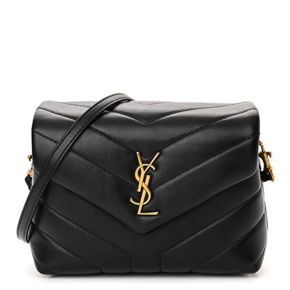 Saint Laurent Calfskin Y Quilted Monogram Toy Loulou Crossbody Bag Black 1 of 11