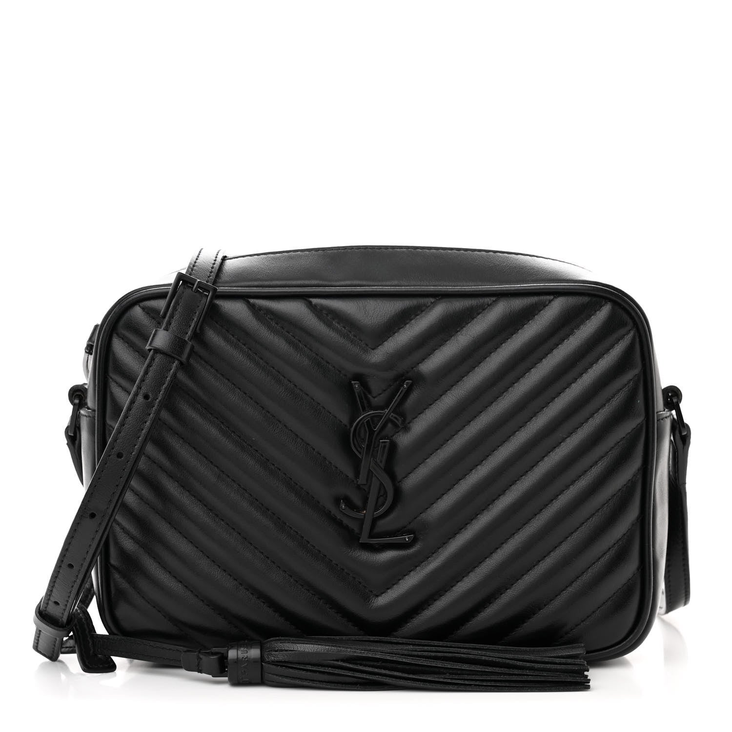 Saint Laurent Calfskin Matelasse Monogram Monochrome Lou Camera Bag Black 1 of 16