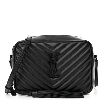Saint Laurent Calfskin Matelasse Monogram Monochrome Lou Camera Bag Black 1 of 16