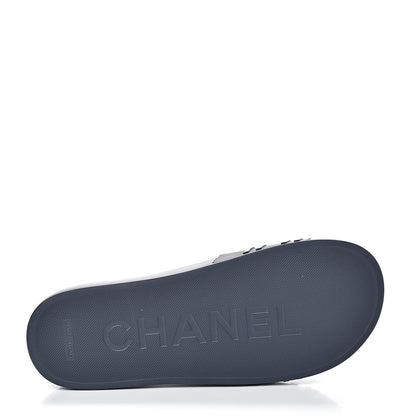 Chanel PVC CC Mules Sandals 39 Navy Gold 6 of 10