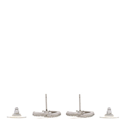 Chanel Crystal CC Earrings Silver 3 of 5