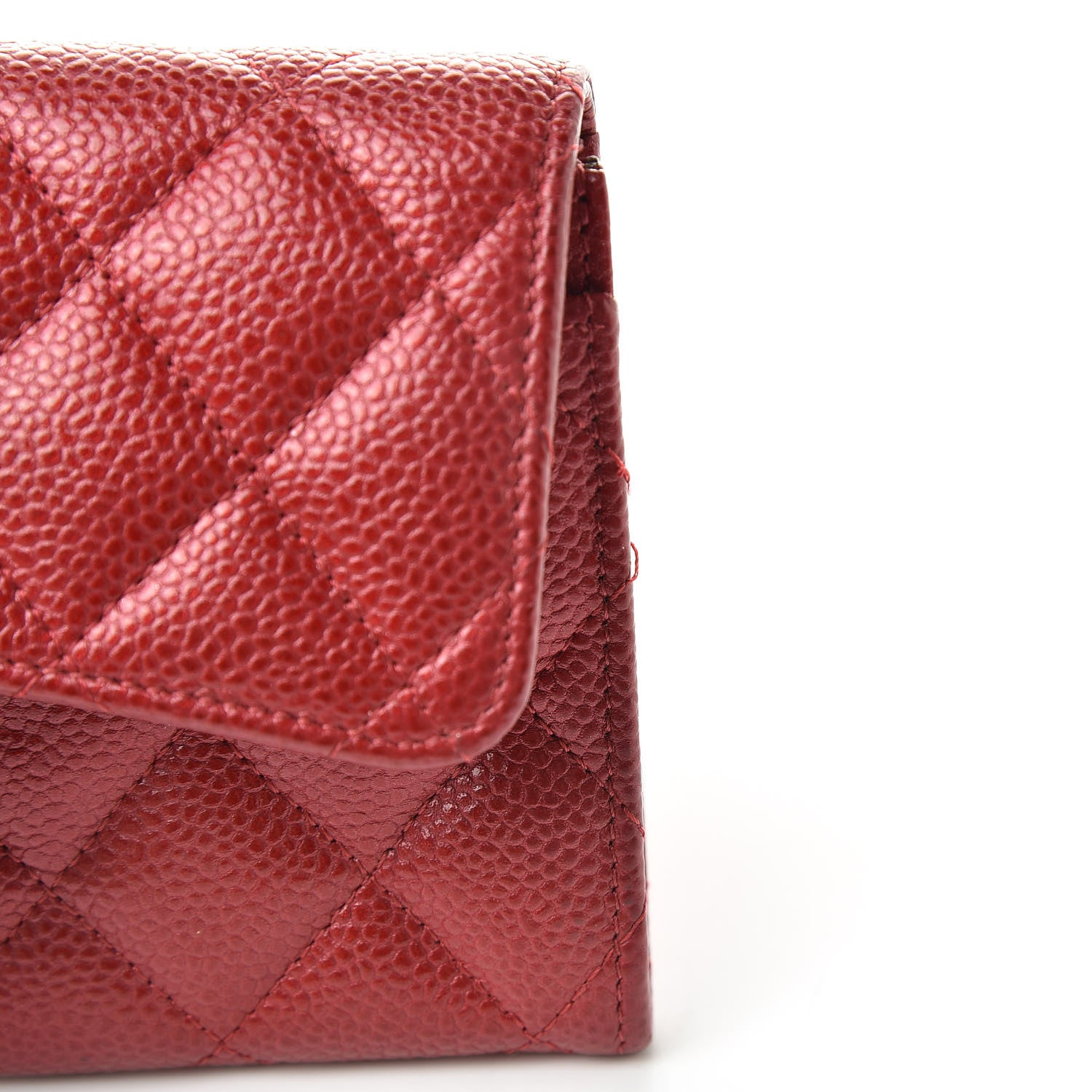 Chanel Pearly Caviar Quilted Medium Flap Wallet Red 9 of 9
