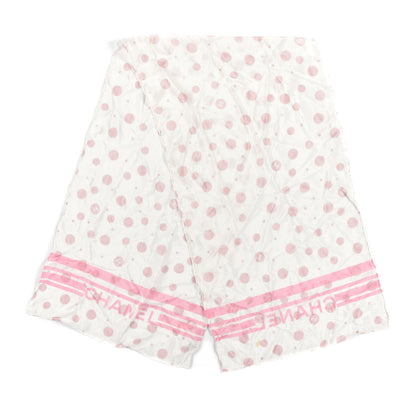 Chanel Silk Dot Stole White Pink 2 of 4