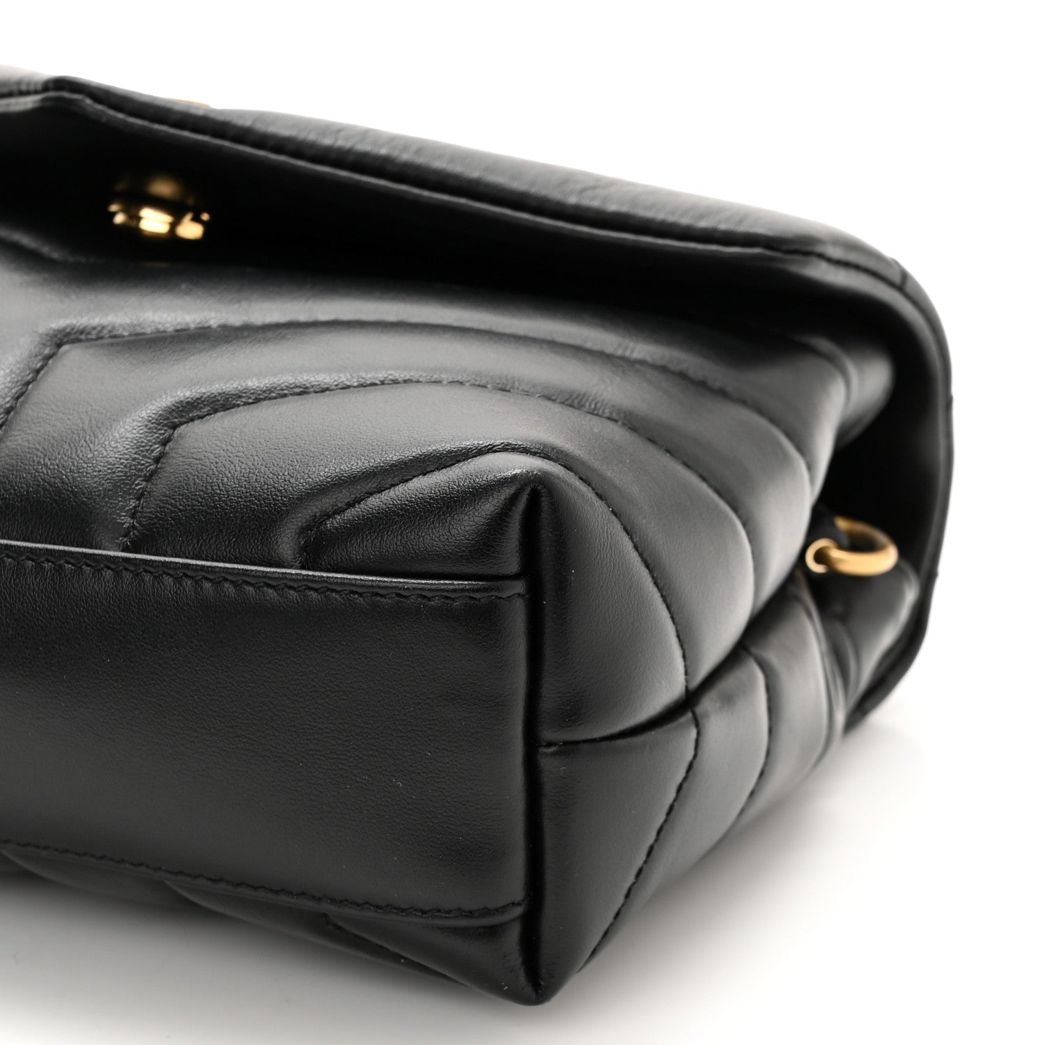 Saint Laurent Calfskin Y Quilted Monogram Toy Loulou Crossbody Bag Black 11 of 12