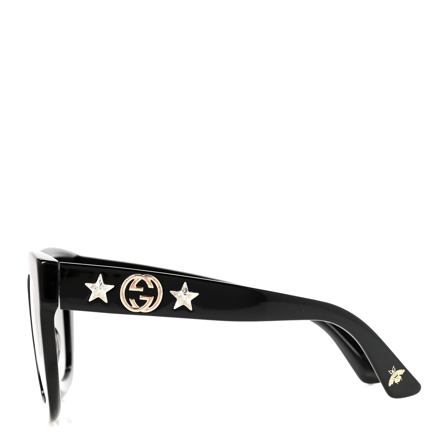 Acetate Crystal Star Round Frame Sunglasses GG0208S Black