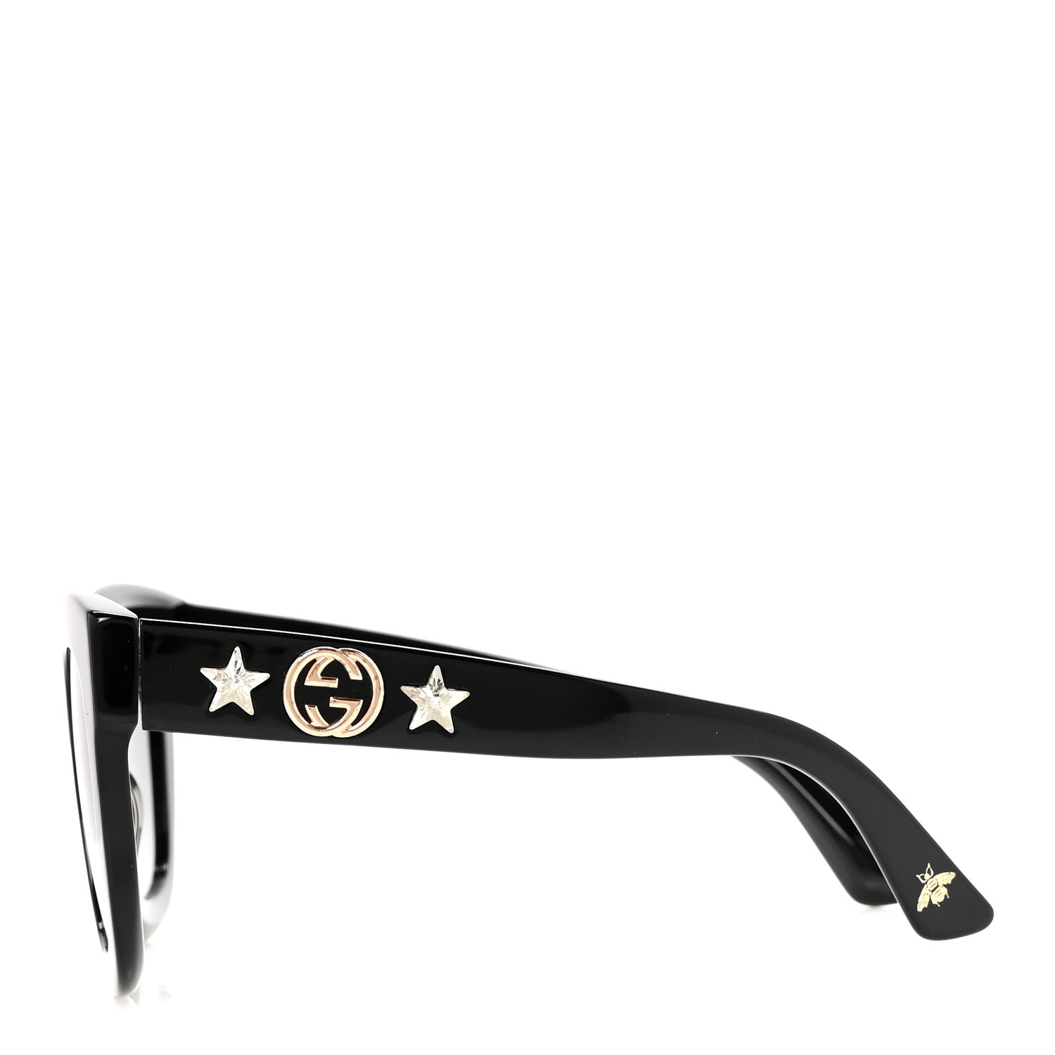 Gucci Acetate Crystal Star Round Frame Sunglasses GG0208S Black 5 of 16
