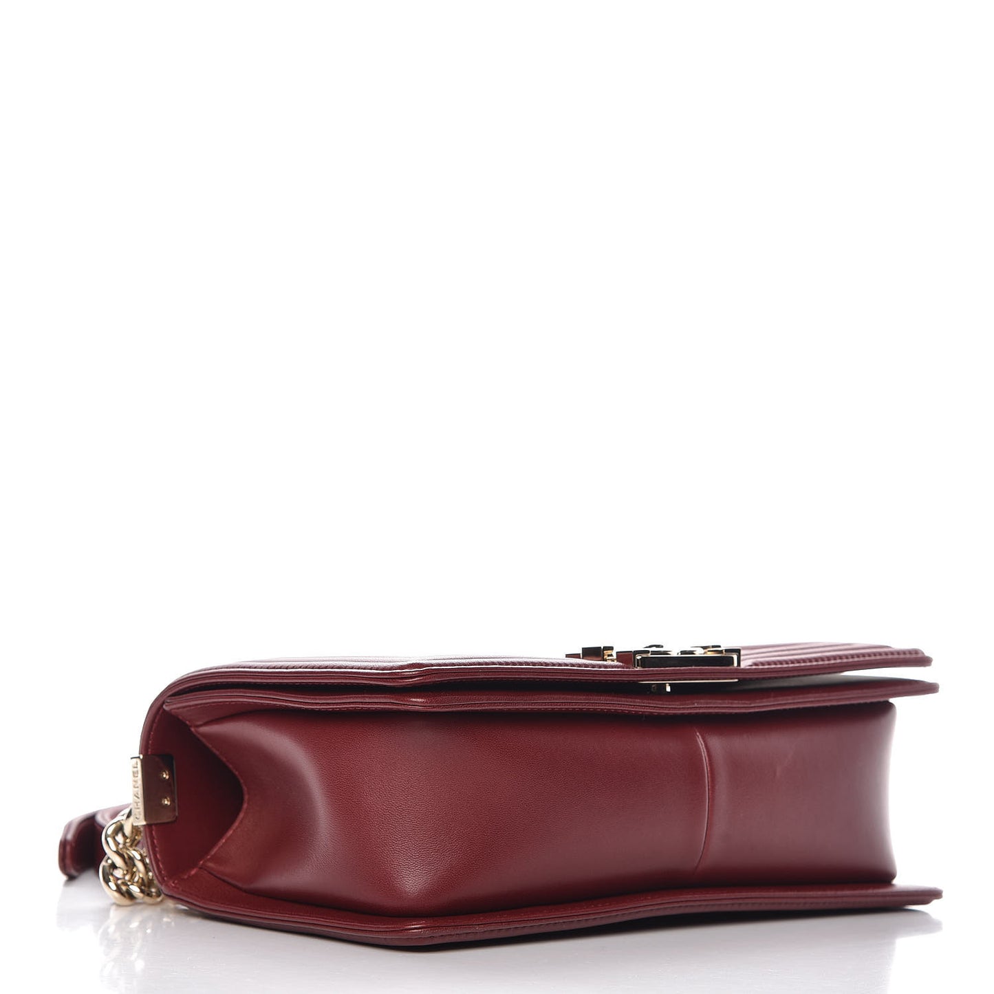 Lambskin Quilted Medium Boy Flap Dark Red