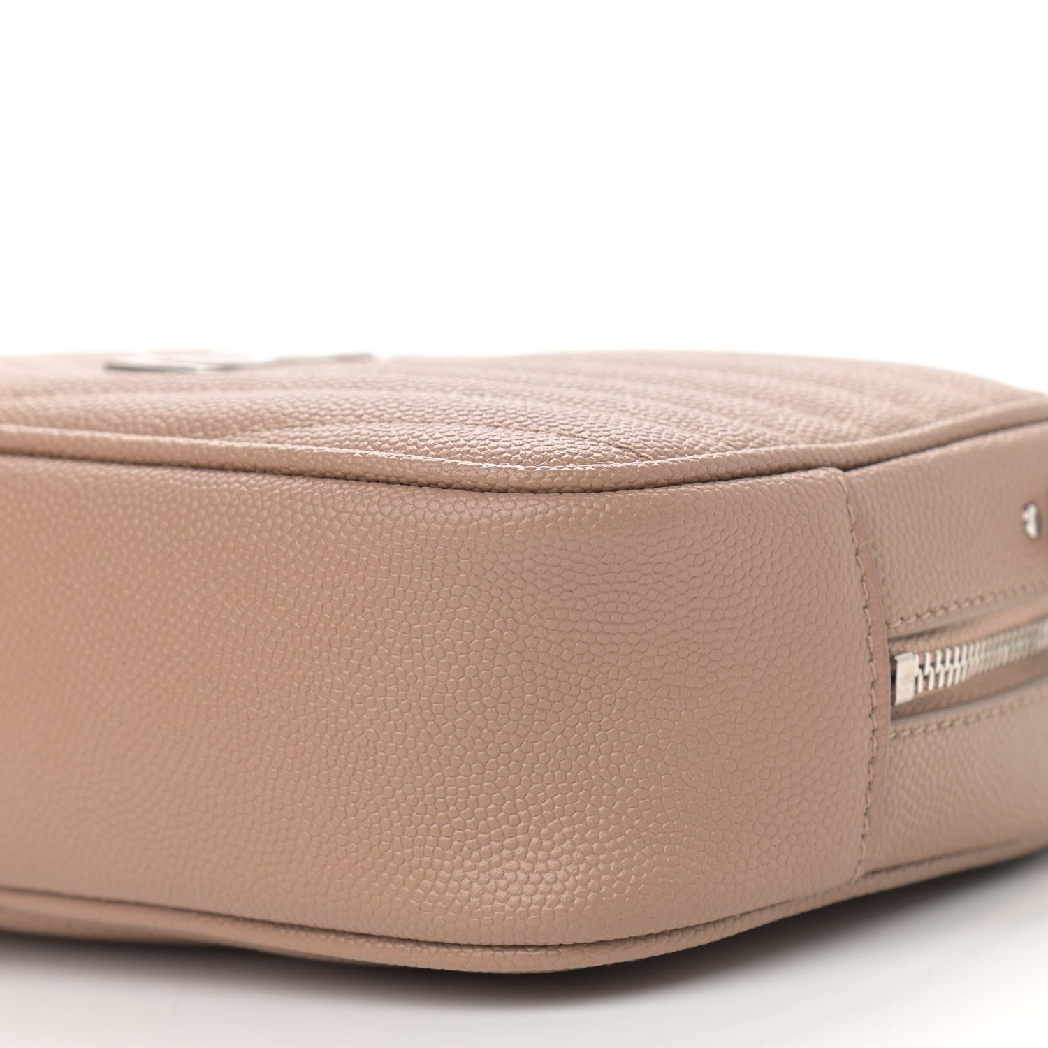Saint Laurent Grain De Poudre Matelasse Monogram Mini Lou Camera Bag Dark Beige 11 of 12