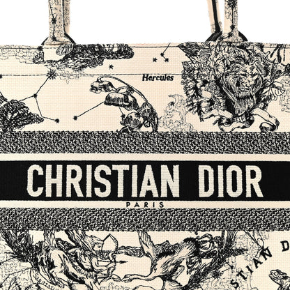 Christian Dior Canvas Zodiac Toile De Jouy Embroidered Medium Book Tote Latte 7 of 10