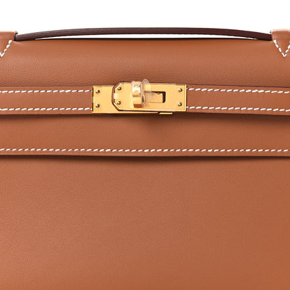 Hermes Swift Kelly Pochette Clutch Gold 8 of 12