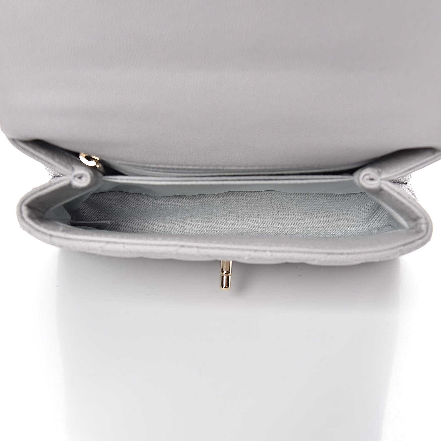 Chanel Caviar Quilted Mini Coco Handle Flap Light Grey 5 of 11